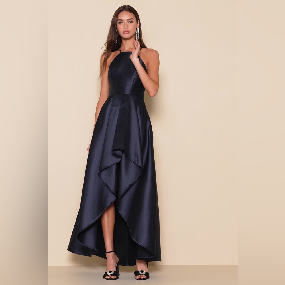 Lulu’s Broadway Show High-Low Gown - Navy Color Size SMALL